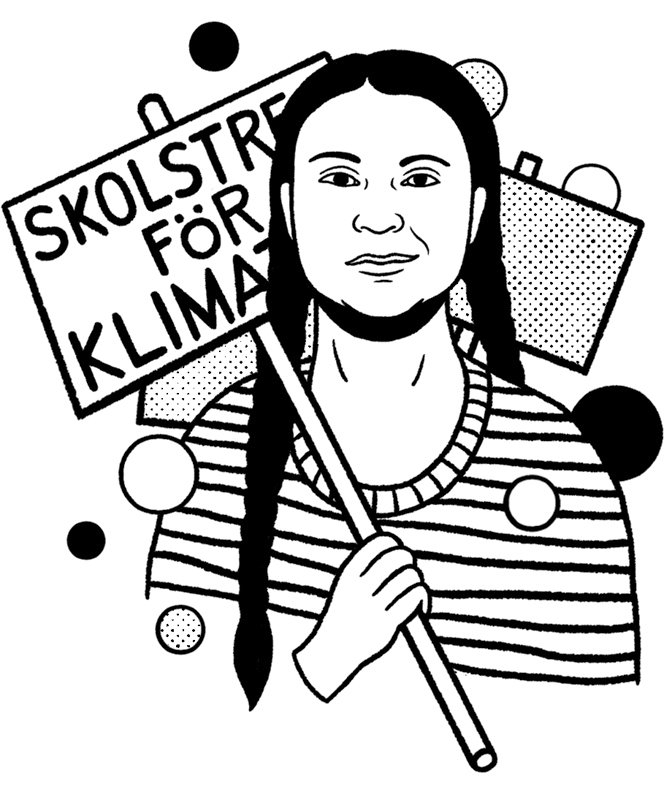 Greta Thunberg (Illustration: Bene Rohlmann/SEPIA) Greta Thunberg (Illustration: Bene Rohlmann/SEPIA)
