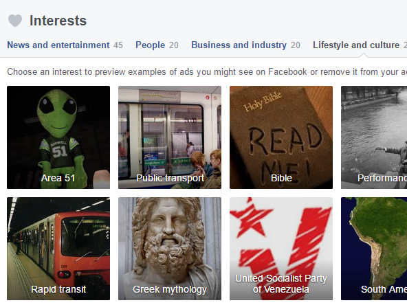 Screenshot der "Ad Preferences" des Autors (Screenshot: facebook.com/ads/preferences)