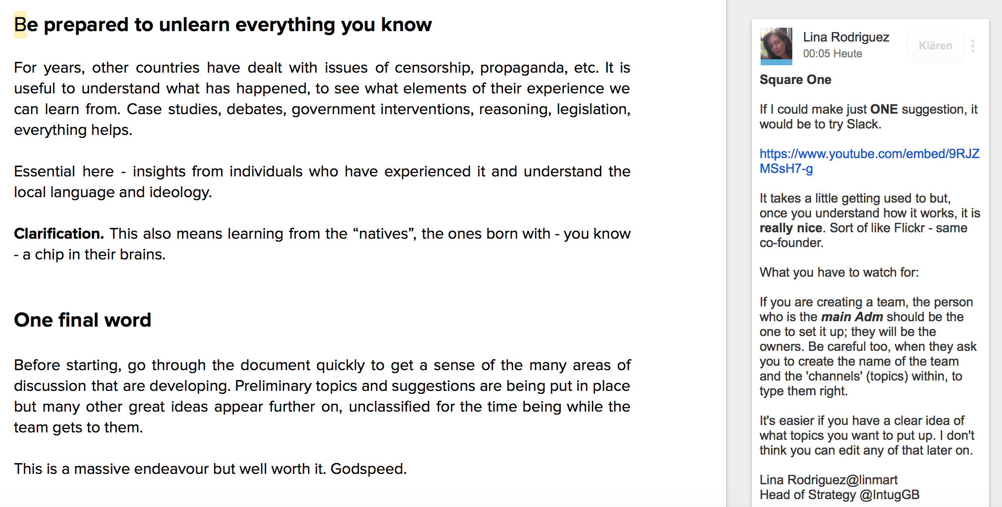 Screenshot aus Google Docs Screenshot aus Google Docs