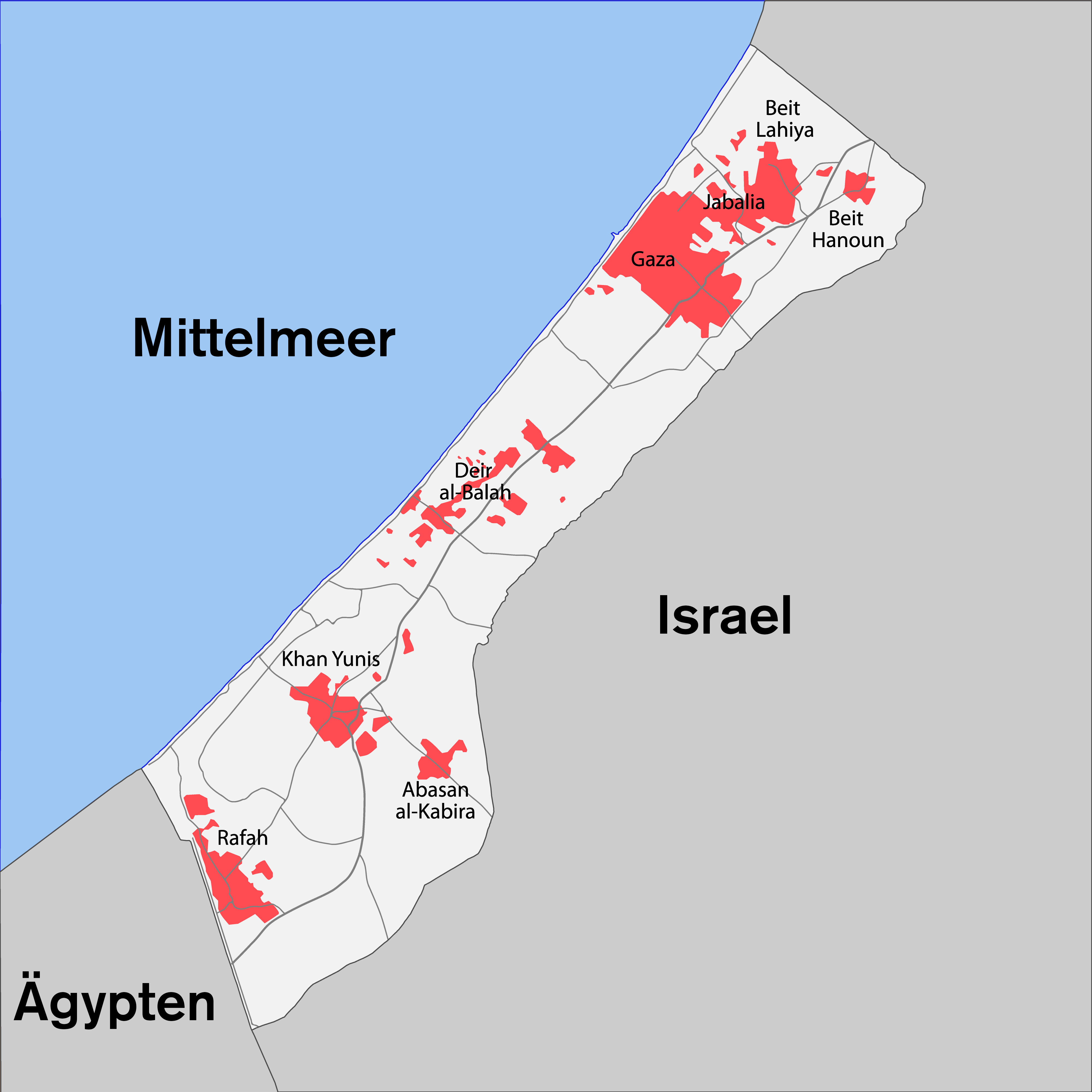Gazastreifen Karte (Bild: grebeshkovmaxim/iStock/Getty Images Plus)