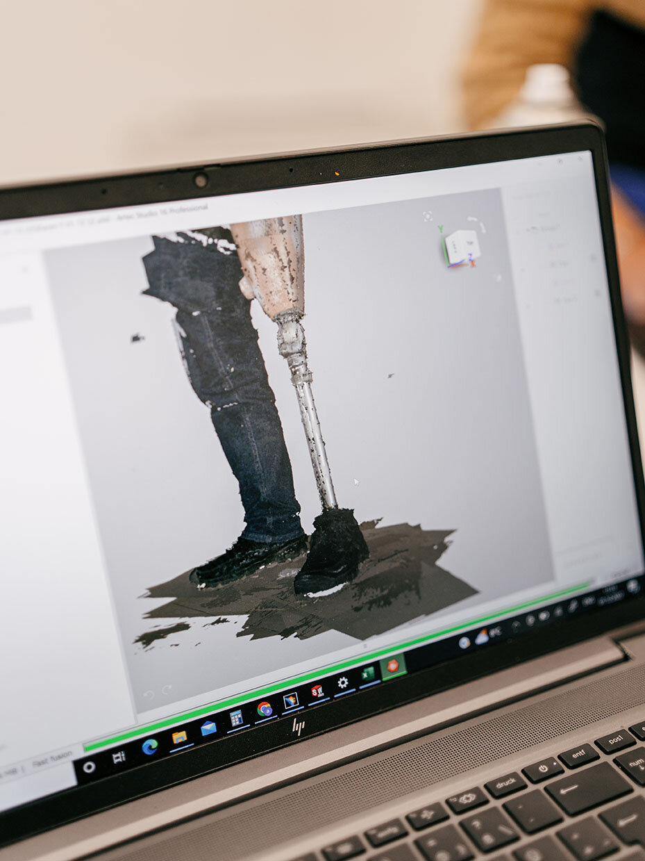 3D-Scan einer Bein-Prothese