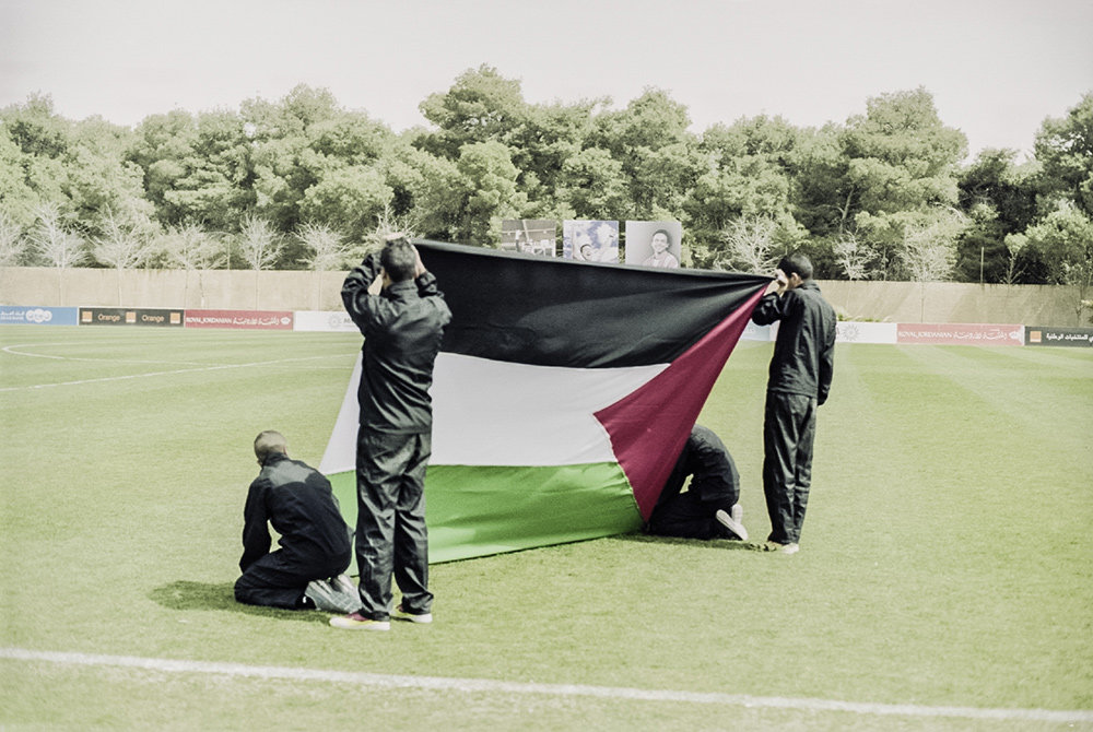 Fahne beim Fussballspiel