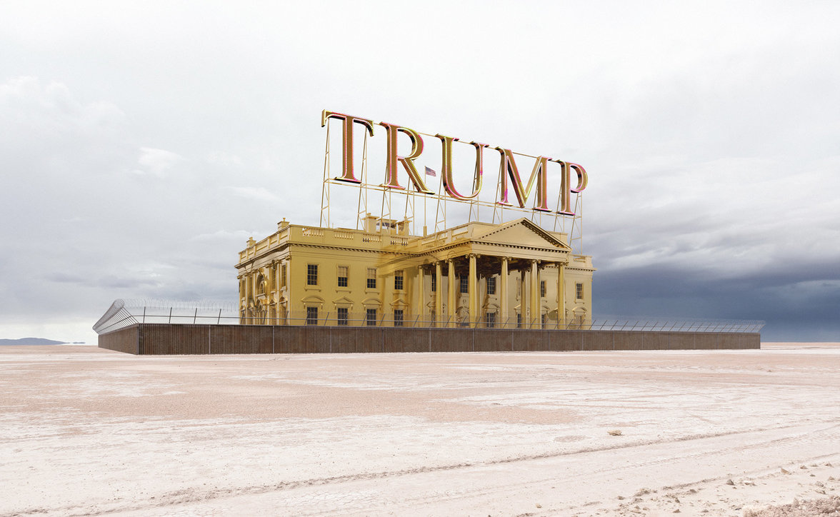 Goldenes Fort Knox mit Trump Logo auf dem Dach (Foto: Victor Enrich)