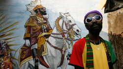 Rastafari vor Abbildung von König Salomon