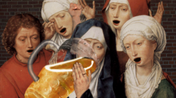 Illustration von Bier trinkenden Nonnen