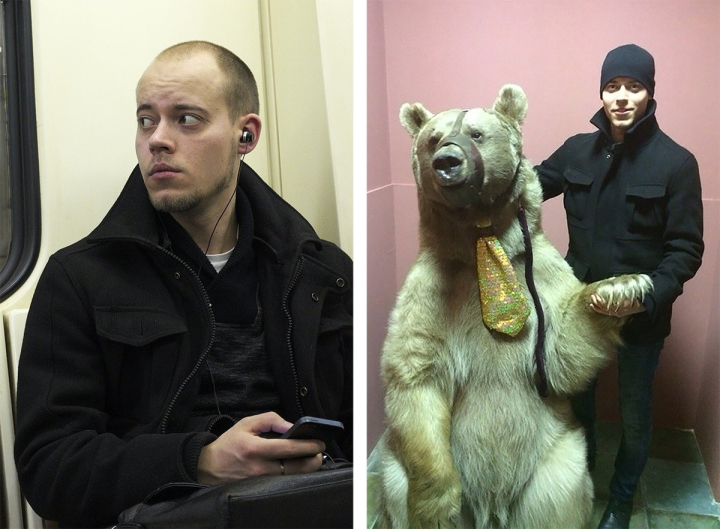 Der Fotograf Igor Tsetkov hat die App FindFace getestet, mit der man Personen identifizieren kann: links die fotografierten Passanten in Moskau, rechts deren Bilder in den sozialen Netzwerken Der Fotograf Igor Tsetkov hat die App FindFace getestet, mit der man Personen identifizieren kann: links die fotografierten Passanten in Moskau, rechts deren Bilder in den sozialen Netzwerken