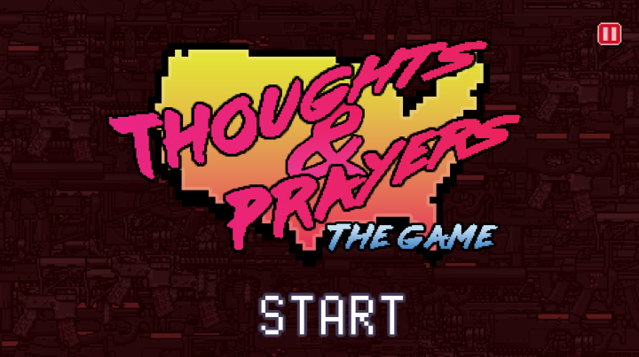 Startansicht des Onlinegames „Thoughts and Prayers“ Startansicht des Onlinegames „Thoughts and Prayers“
