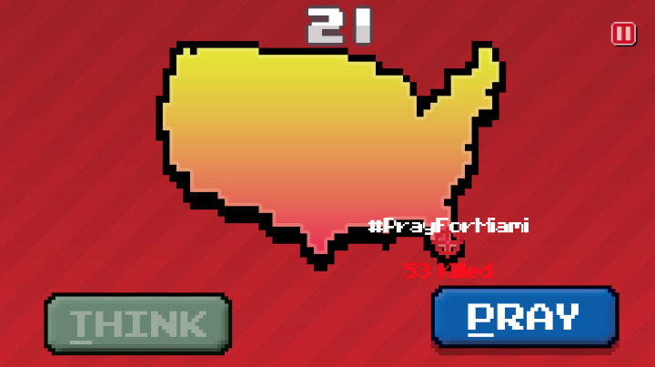 Ansicht aus dem Onlinegame „Thoughts and Prayers“ Ansicht aus dem Onlinegame „Thoughts and Prayers“