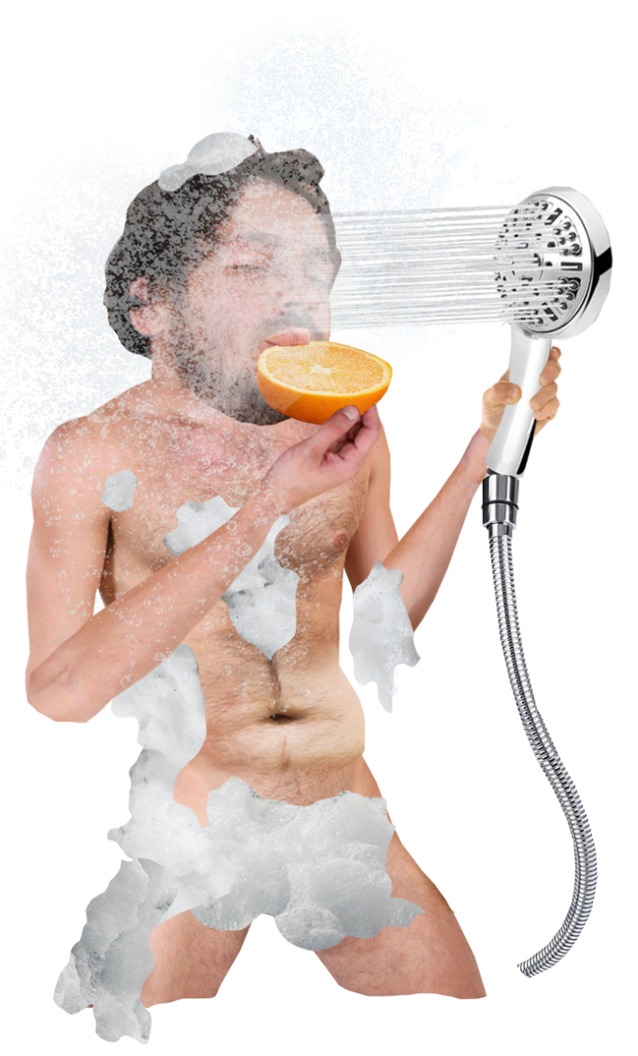 Orange in der Dusche
