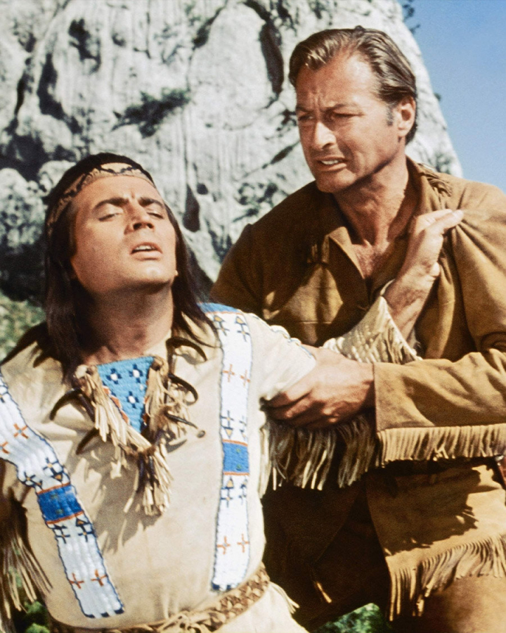 Pierre Brice und Lex Barker in Winnetou III von 1965 Pierre Brice und Lex Barker in Winnetou III von 1965