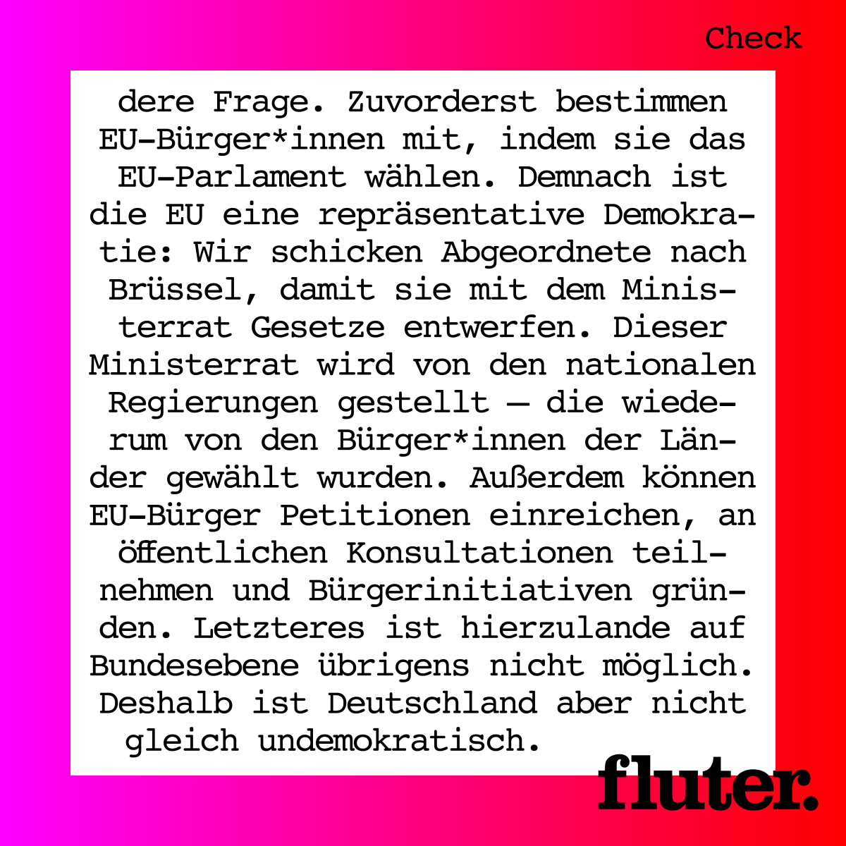 Gibt es ein Demokratiedefizit in Brüssel? – Faktencheck