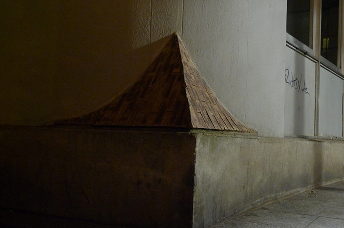 Defensive Architektur gegen Obdachlose