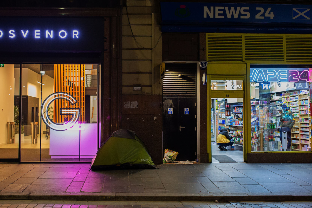 Obdachloser in Glasgow Obdachloser in Glasgow