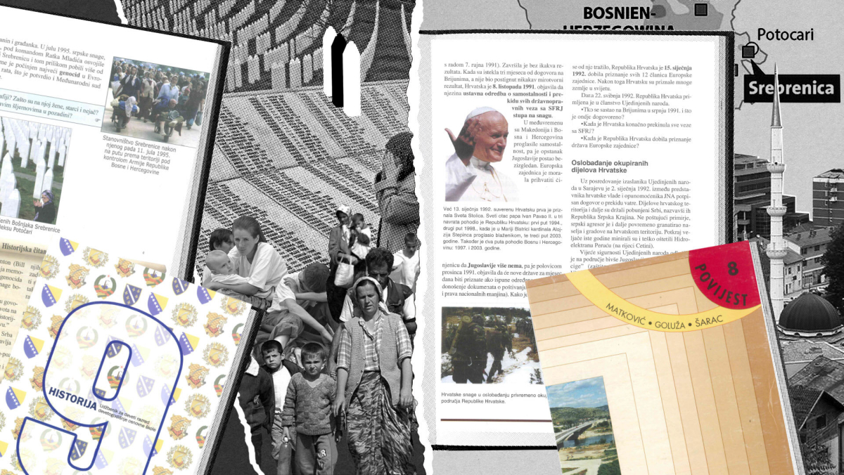 Srebrenica, Schulbuch Srebrenica, Schulbuch