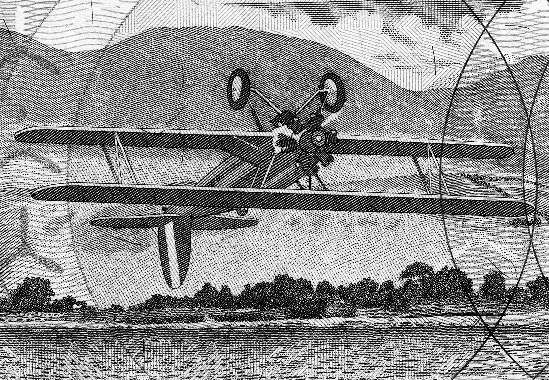 Banknotenmotiv aus Peru Flugzeug auf peruanischem Geldschein