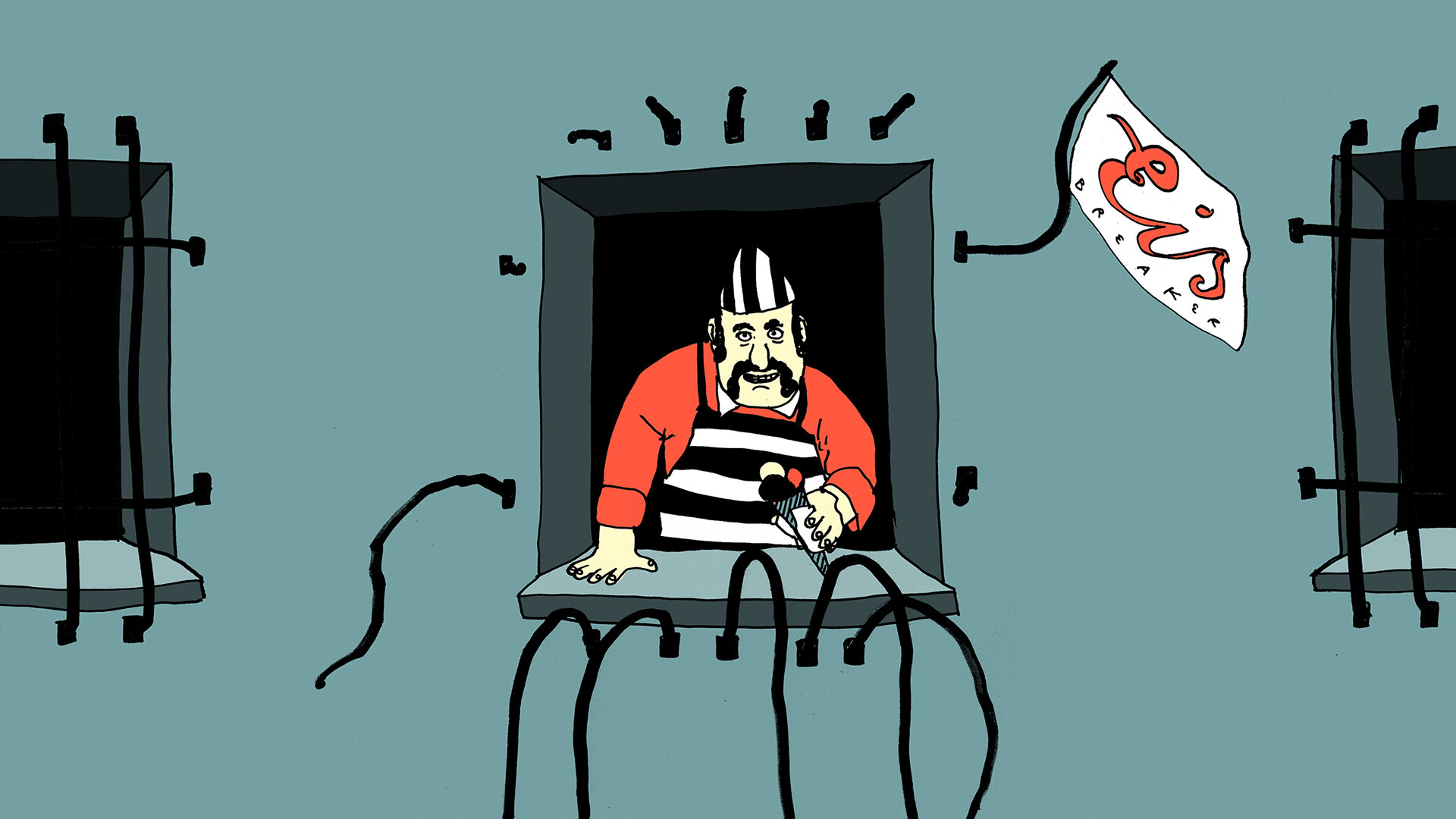 Illustration Betreutes Wohnen Knast Illustration Betreutes Wohnen Knast