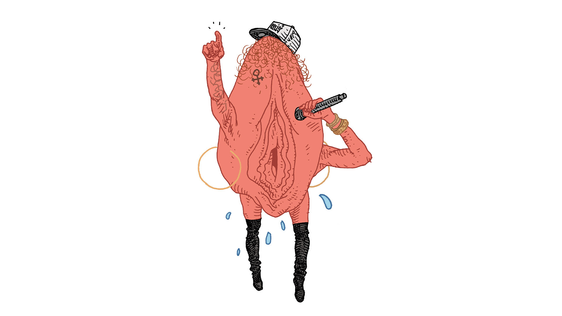 Pussy mit Mic Illustration Pussy mit Mic Illustration