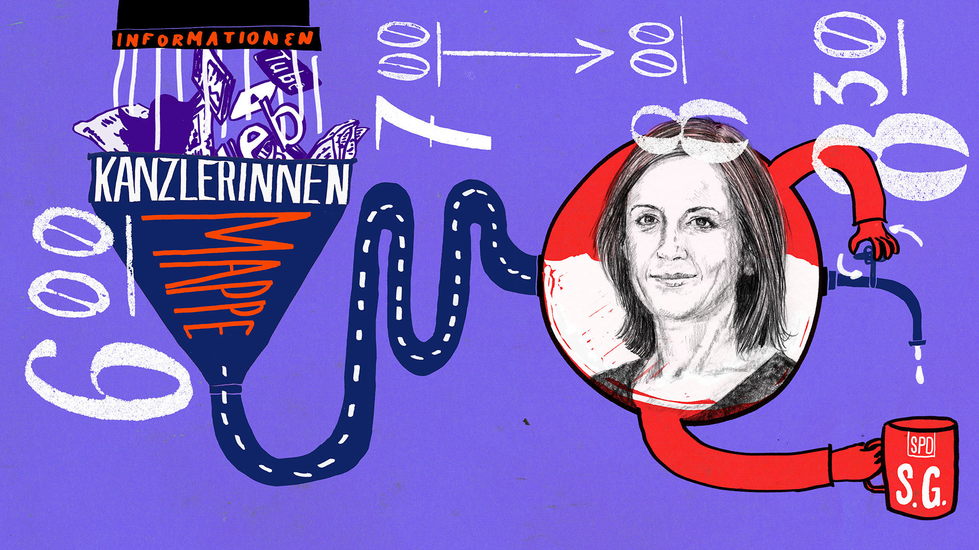 Illustration Polit-Berufe: Regierungssprecherin Illustration Polit-Berufe: Regierungssprecherin
