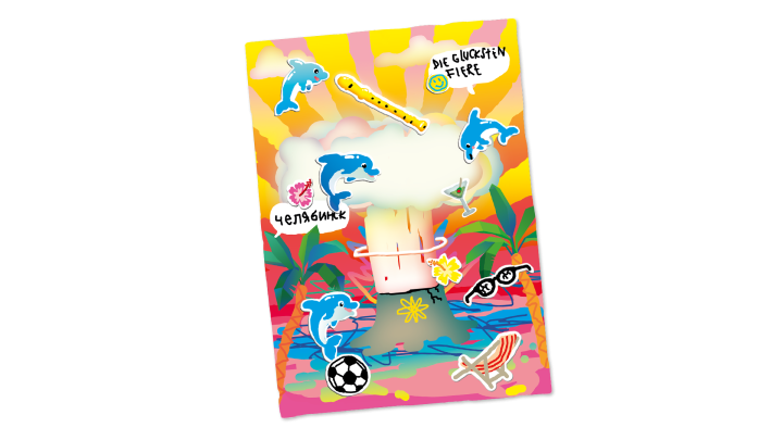 Illustration einer bunten Postkarte