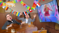 Collage mit streitenden Autorinnen in einer Kneipe