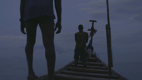 Fischer in Ghana auf Boot