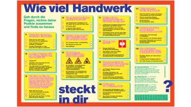 Doppelseite mit Handwerkquiz aus dem fluter Heft