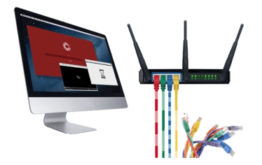 Bildschirm und Modem