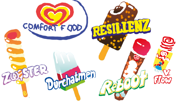 Illustration mit Eissorten
